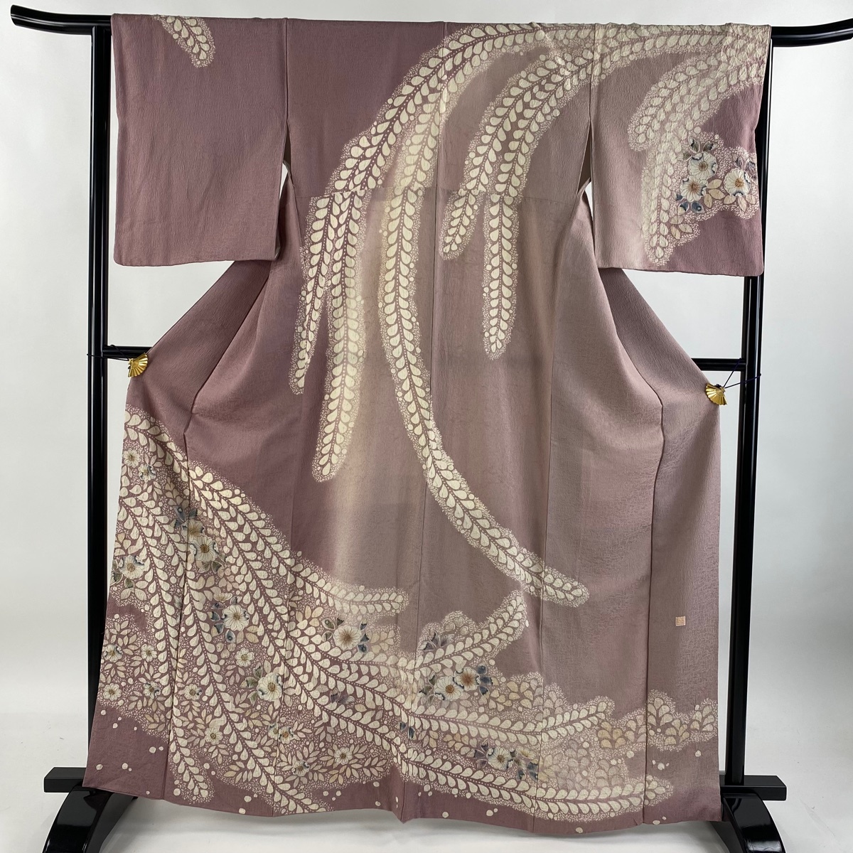 訪問着 身丈165cm 裄丈65cm M 袷 落款 辻ヶ花柄 ぼかし 薄紫 正絹 美品 秀品 【中古】拍卖