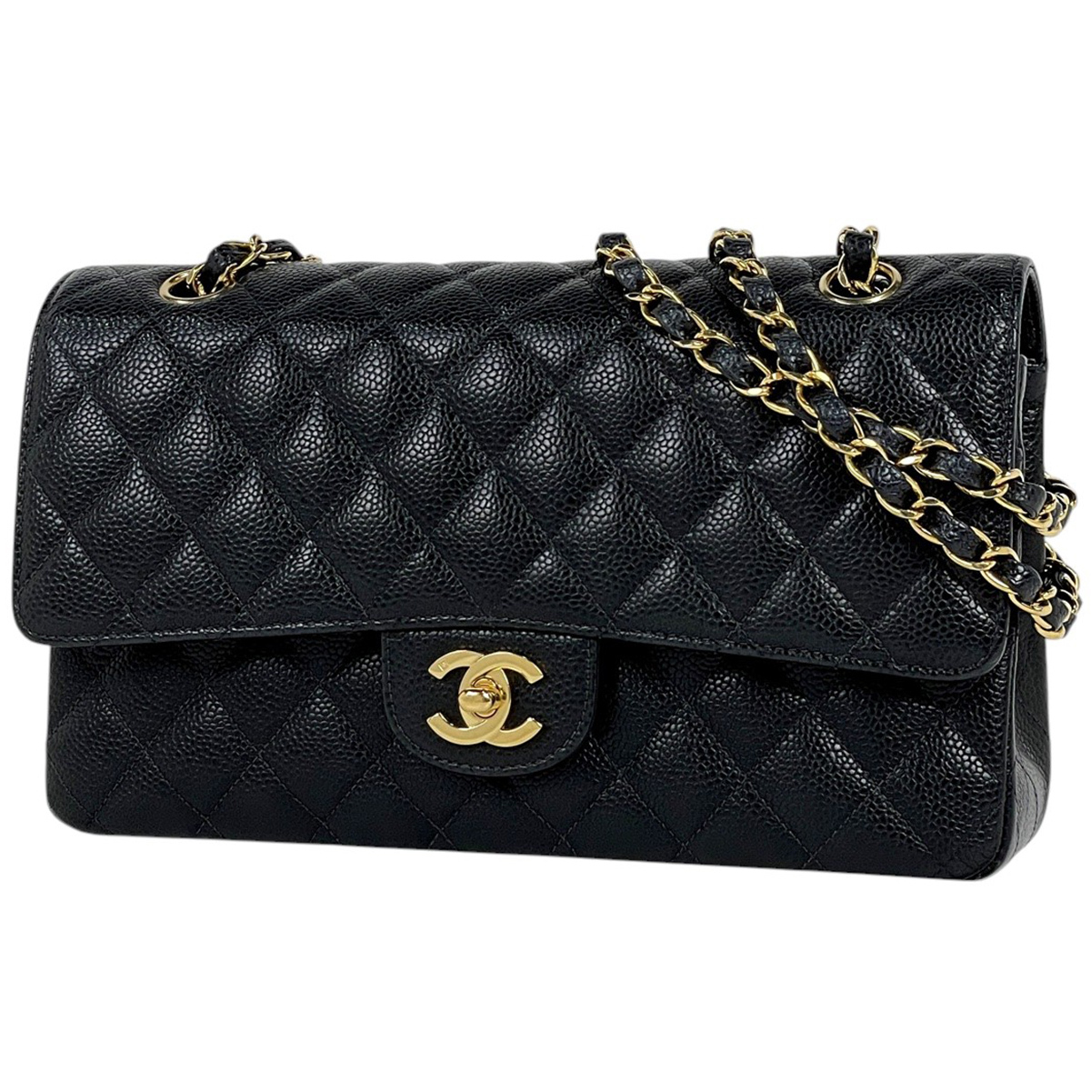 シャネル CHANEL マトラッセ Wフラップ チェーン ショルダーバッグ ココマーク ショルダー キャビアスキン A01113 レディース 【中古】拍卖