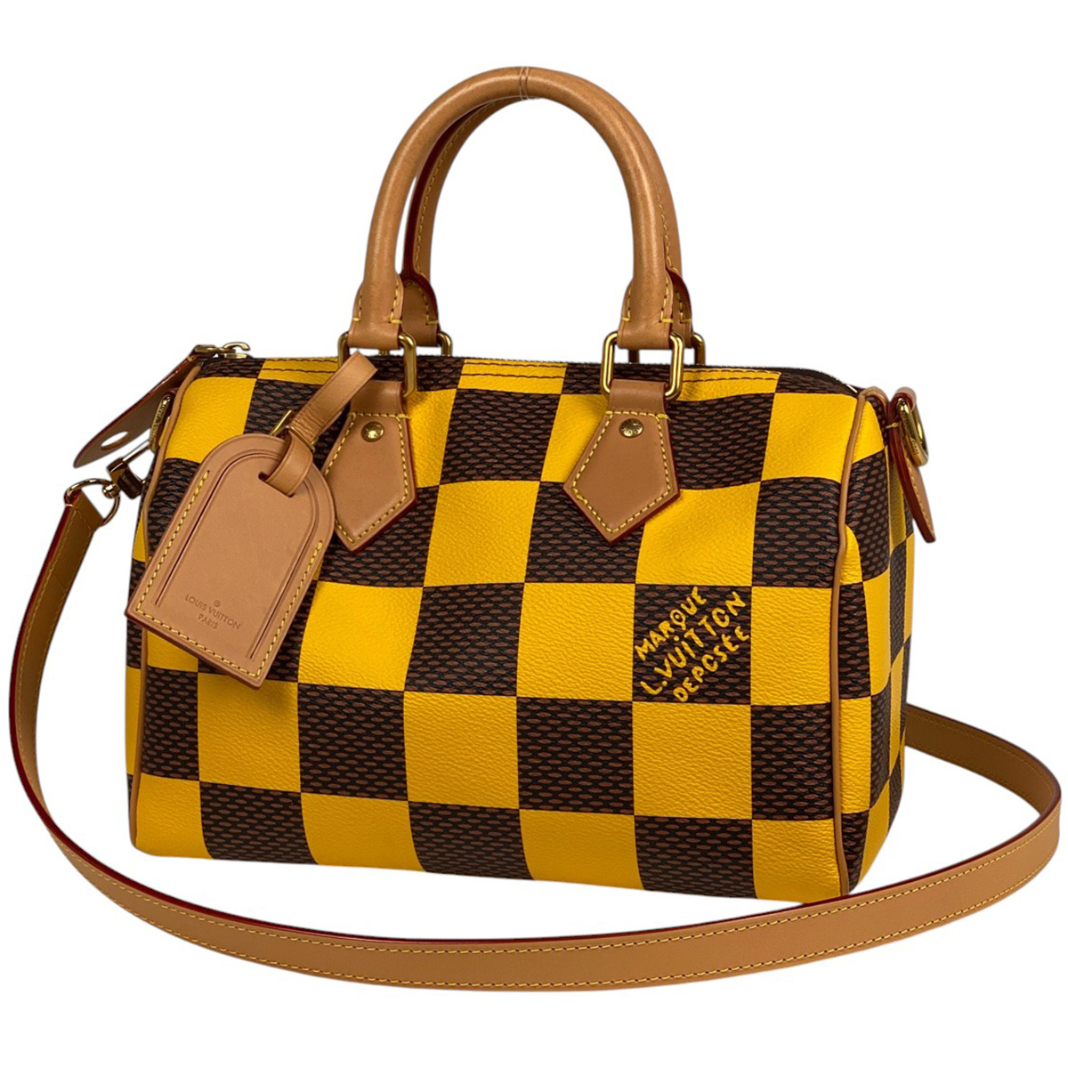 ルイ・ヴィトン Louis Vuitton スピーディ バンドリエール 25 ダミエポップ ハンドバッグ ジョーヌマット N40584 レディース 【中古】拍卖