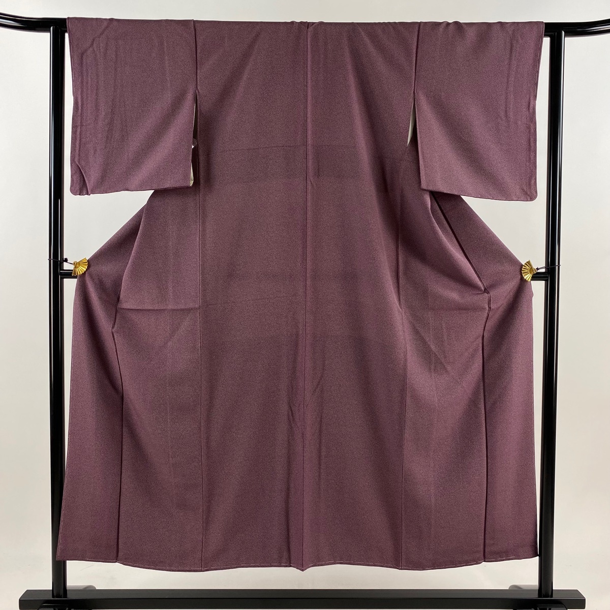江戸小紋 身丈150cm 裄丈62cm S 袷 堅牢染 落款 百福到来 紫 正絹 美品 秀品 【中古】拍卖