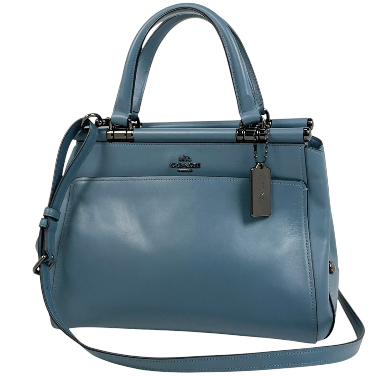 コーチ COACH ロゴ ハンドバッグ 2WAY ショルダーバッグ ハンドバッグ レザー ライトブルー 31916 レディース 【中古】拍卖