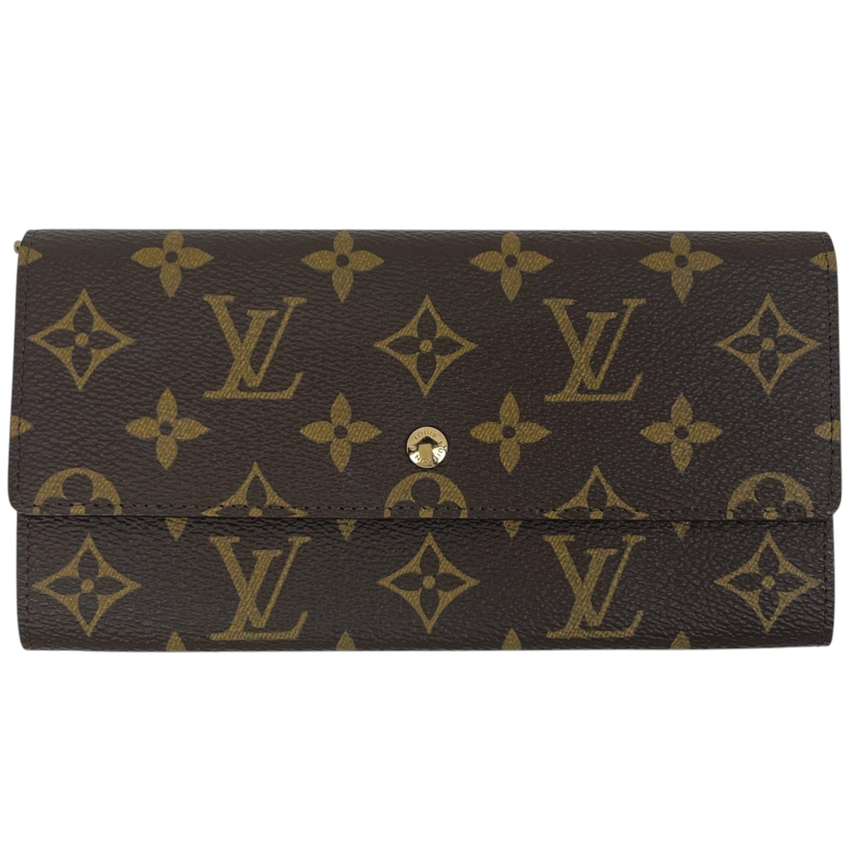 ルイ・ヴィトン Louis Vuitton ポシェット ポルト モネ クレディ 二つ折り 長財布 モノグラム ブラウン M61725 レディース 【中古】拍卖