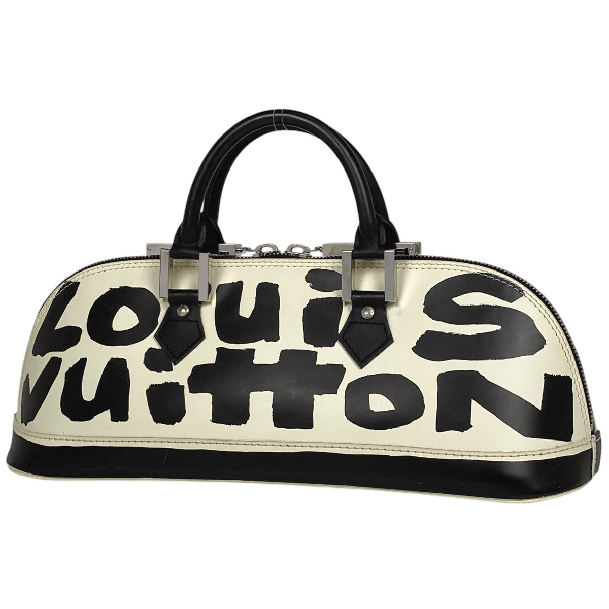 ルイ・ヴィトン Louis Vuitton アルマ ホリゾンタル グラフィティ ハンドバッグ レザー ホワイト ブラック M92175 レディース 【中古】拍卖