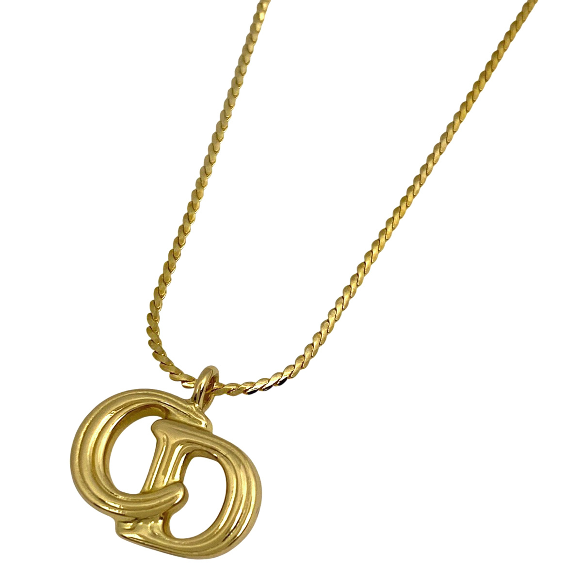 クリスチャンディオール Christian Dior ロゴ ネックレス CD ネックレス GP ゴールド レディース 【中古】拍卖