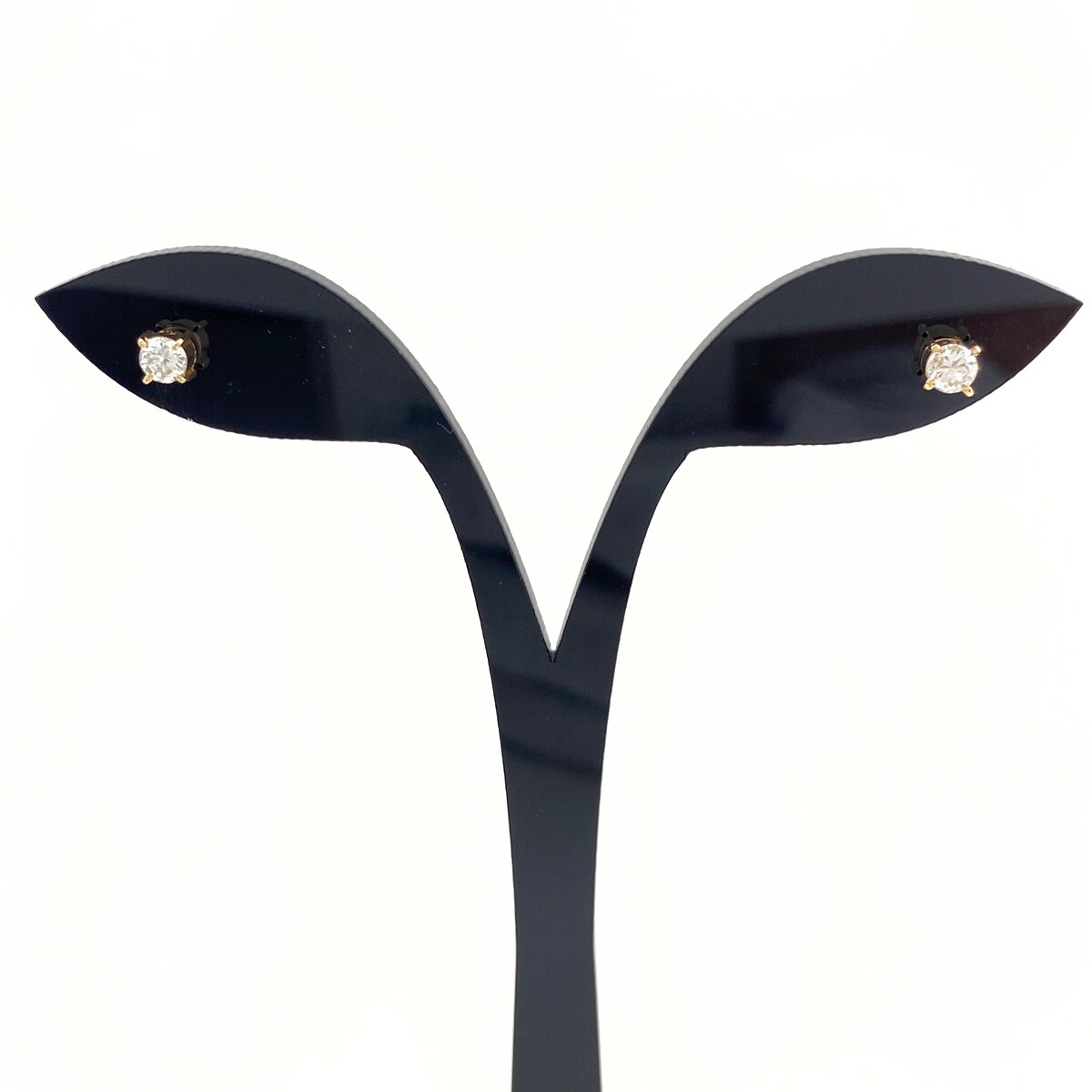 ダイヤモンド デザインピアス YG イエローゴールド ピアス K18 ダイヤモンド レディース 【中古】拍卖