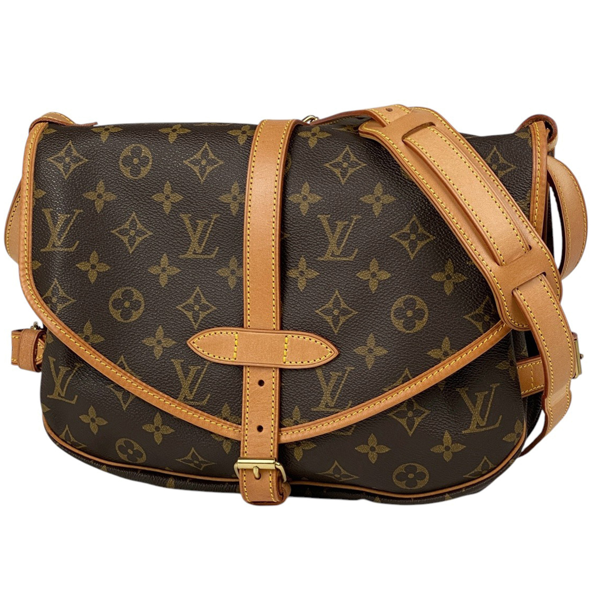 ルイ・ヴィトン Louis Vuitton ソミュール 30 斜め掛け ショルダーバッグ モノグラム ブラウン M42256 レディース 【中古】拍卖