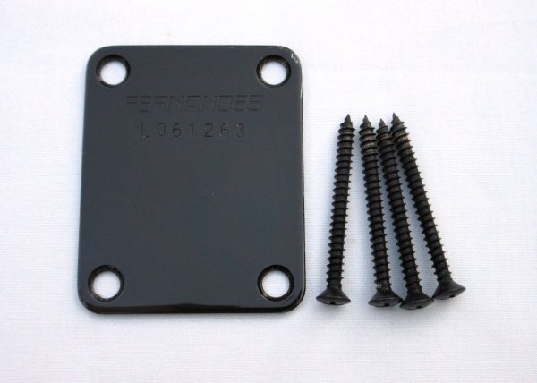 FERNANDES フェルナンデス ネックプレート Lシリアル 黒 程度良し 86年製FERNANDES FR-75拍卖