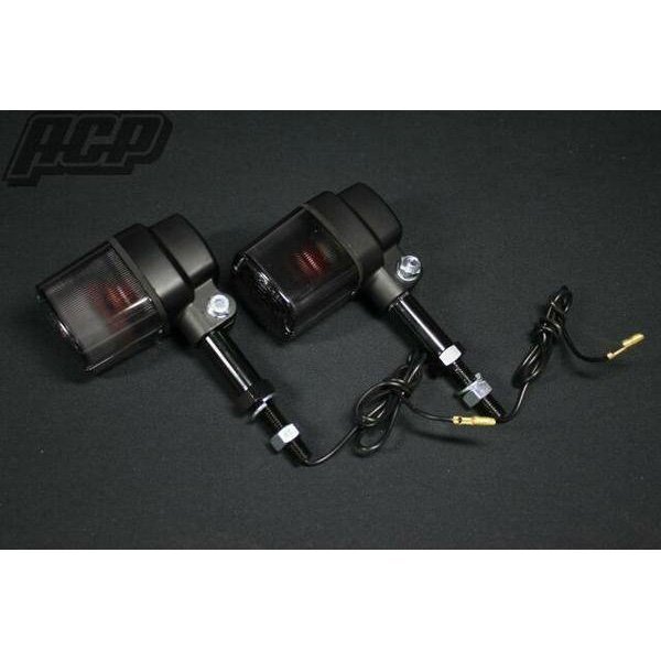 汎用 角型ウィンカー(スモーク/ブラック)ステー付き 新品2個拍卖