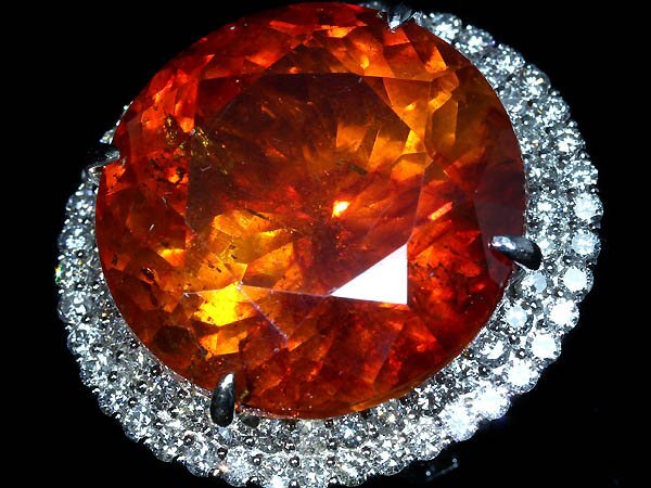 .KKM15115SS【売り切り】新品【RK宝石】極上サンセットオレンジ スファレライト 超特大54.991ct 極上ダイヤ 2.37ct Pt950 超高級リング拍卖