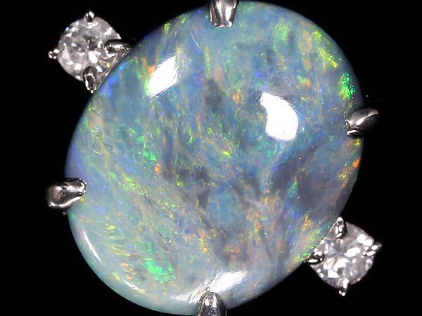 3UM16679SS【売り切り】新品【RK宝石】≪opal≫ 神秘の宝石 上質ブラックオパール 特大5.16ct 極上ダイヤモンド Pt900 超高級リング ダイヤ拍卖