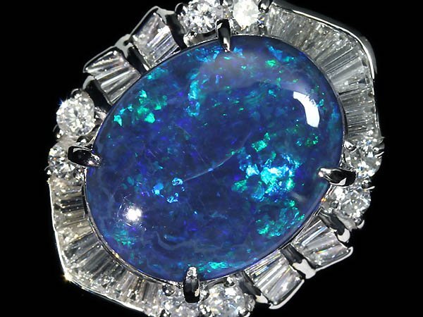 3IW16687SS【売り切り】新品【RK宝石】≪opal≫ 天然ブラックオパール 特大6.63ct 極上ダイヤモンド 総計0.81ct Pt900 超高級リング ダイヤ拍卖