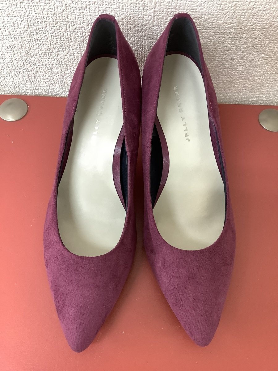 ジェリービーンズ ワイン色パンプス スエード調 サイズ25.0拍卖
