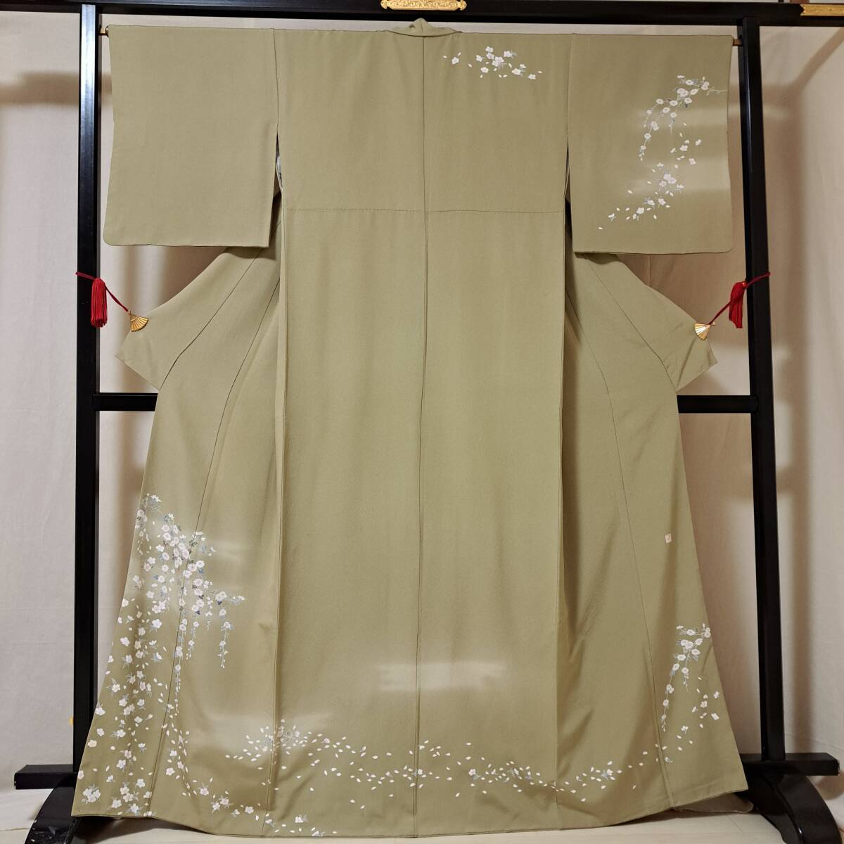 即決■着物の越田■裄67身丈166.5 正絹 訪問着 桜 落款有り 紋無し お茶会 観劇等に D◇む29R02拍卖