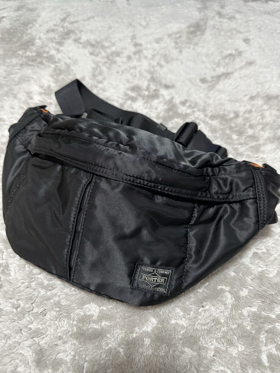 PORTER TANKER ポーター タンカー ボディバッグ ウエストポーチ 黒 中古品 美品!拍卖