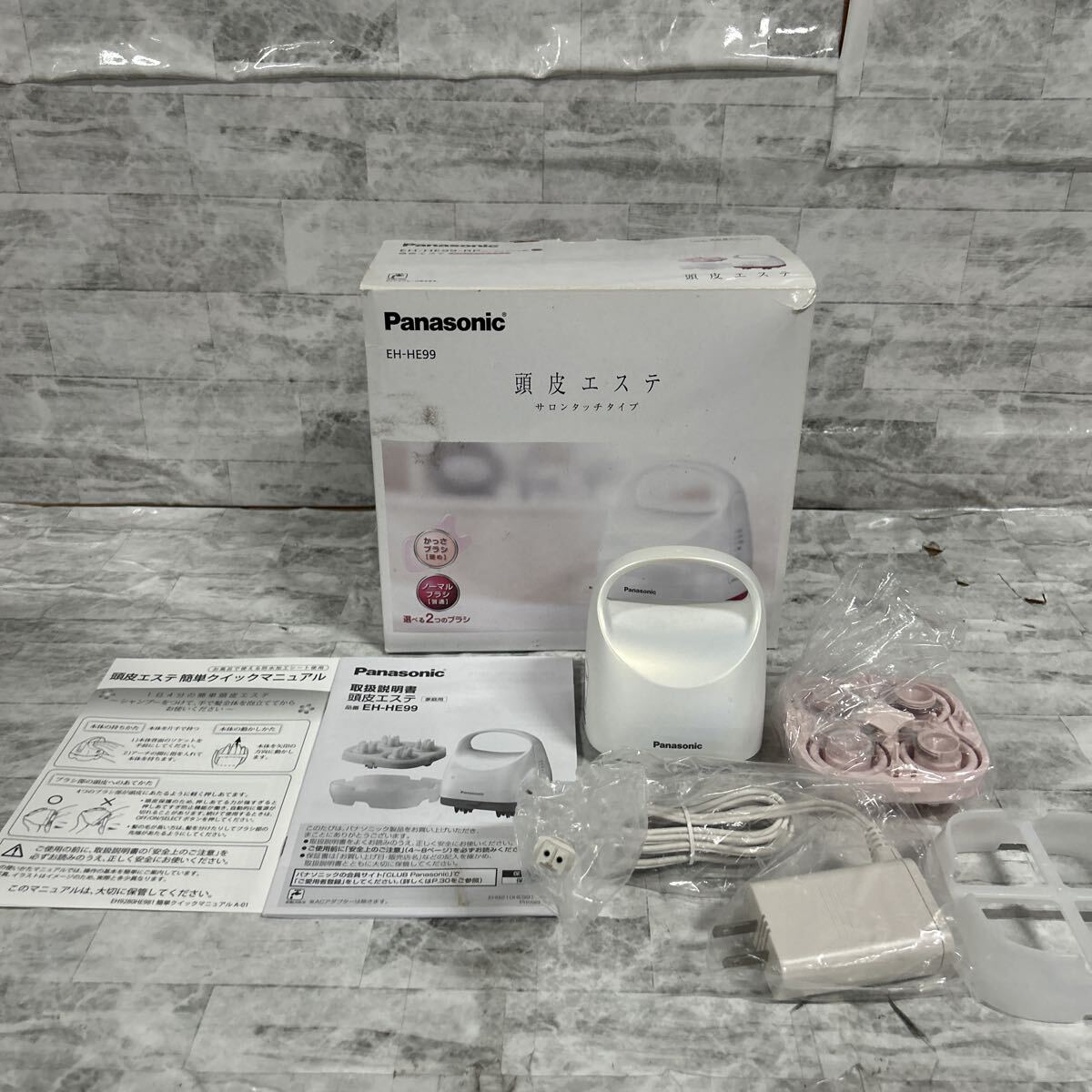 SKAM-2180 ▲ 美容機器 頭皮エステ Panasonic パナソニック EH-HE99 ルージュピンク 通電のみ確認済み 頭皮ケア拍卖