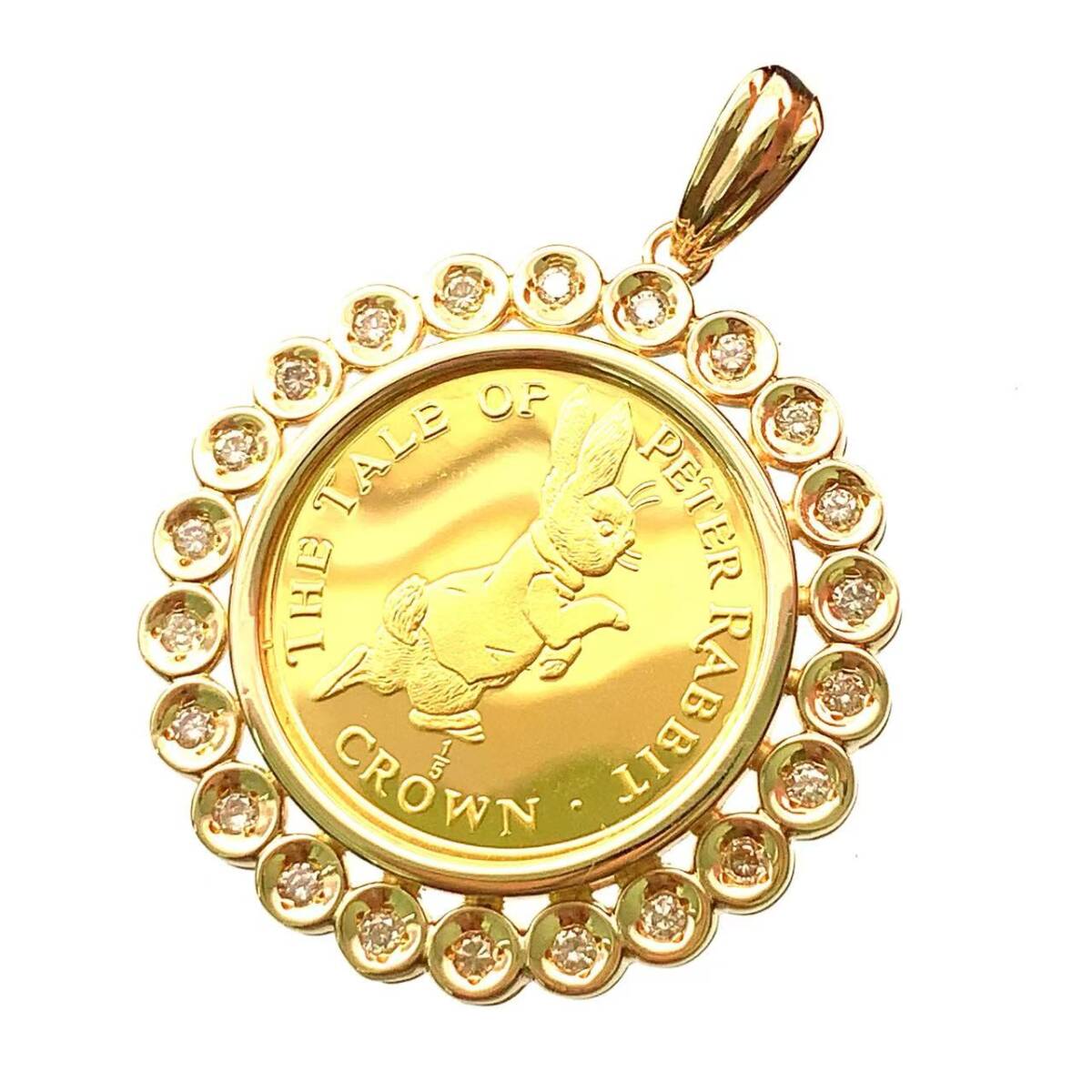 23445 ピーターラビット金貨 ジブラルタル エリザベス女王 1/5オンス 1995年 11.3g ダイヤモンド K18/24 純金 Gold拍卖