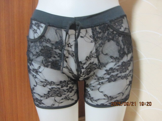 ローライズ総レース 透け透けホットパンツ ブラックです!同梱不可!拍卖