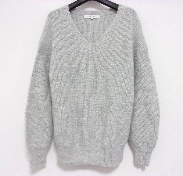 UNTITLED★アンタイトル★カシミヤ100%★Vネックニットプルオーバー★グレー拍卖