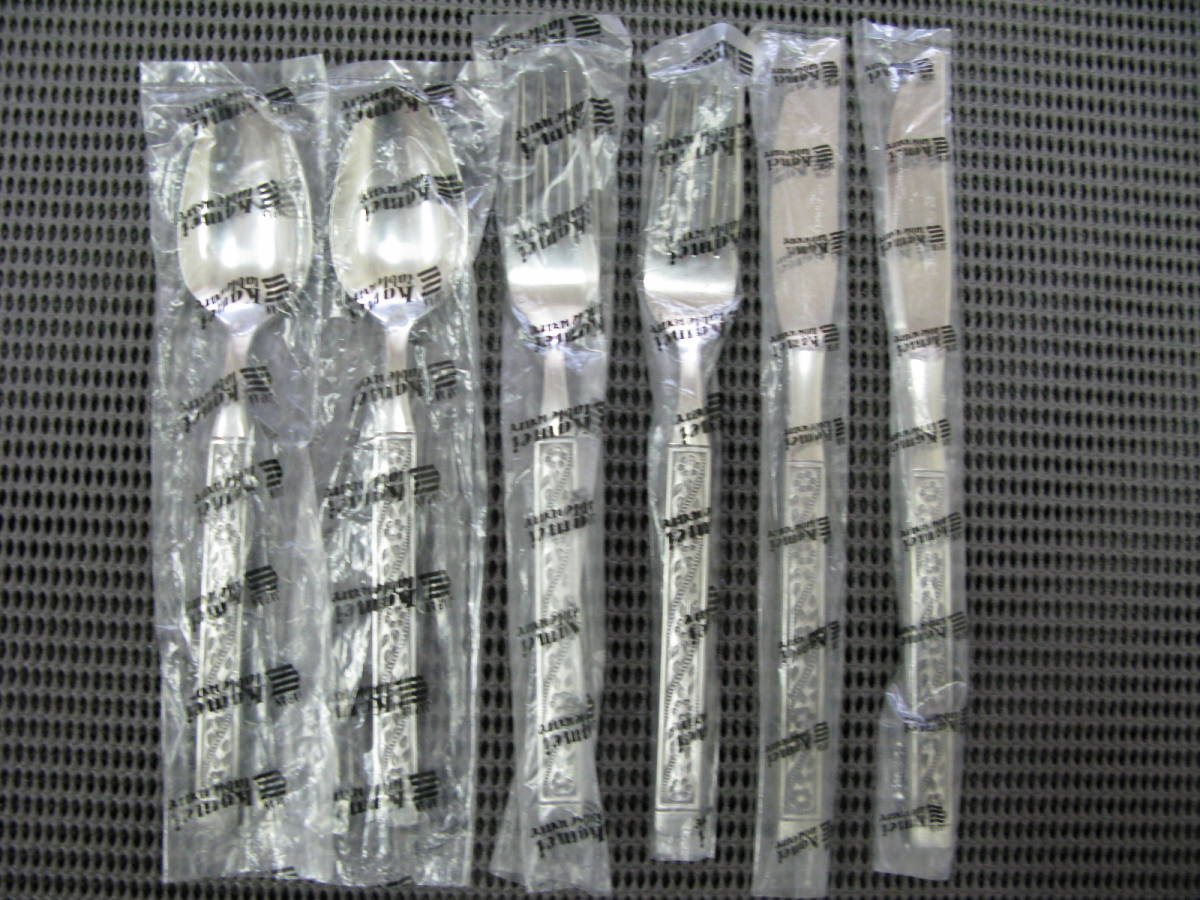 カメイガラス◆ロセヴィーヌ◆ディナー(2客)6本セット◆未使用保管品 カメイステンレス鍛造④拍卖