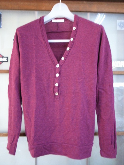 LOWRYS FARM/ローリーズファーム Vヘンリーネック長袖Tシャツ エンジ Mサイズ 拍卖