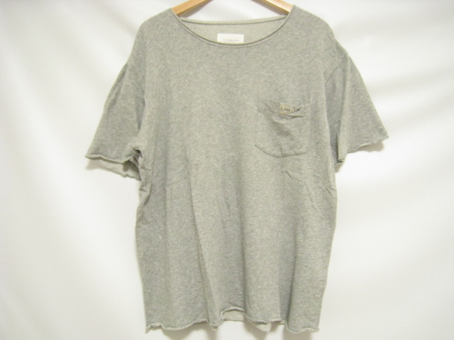 URBAN RESEARCH DOORS アーバンリサーチ ドアーズ トップス カットソー 半袖 丸首 胸ポケット 切りっぱなし 灰色 グレー サイズ40拍卖
