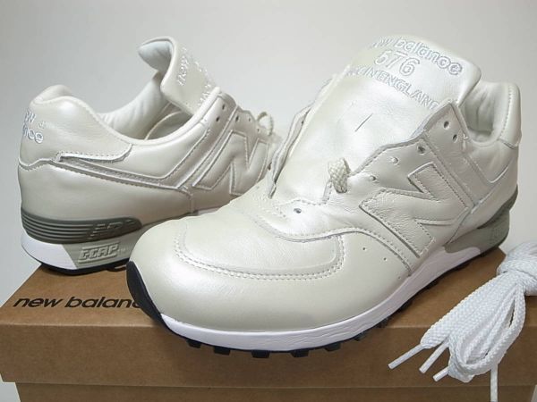 【送料無料 即決】NEW BALANCE UK製 M576PRL 26.5cm US8.5新品PEARL30周年PITTARDSパールライズレザー真珠オールレザー天然皮革ホワイト白拍卖