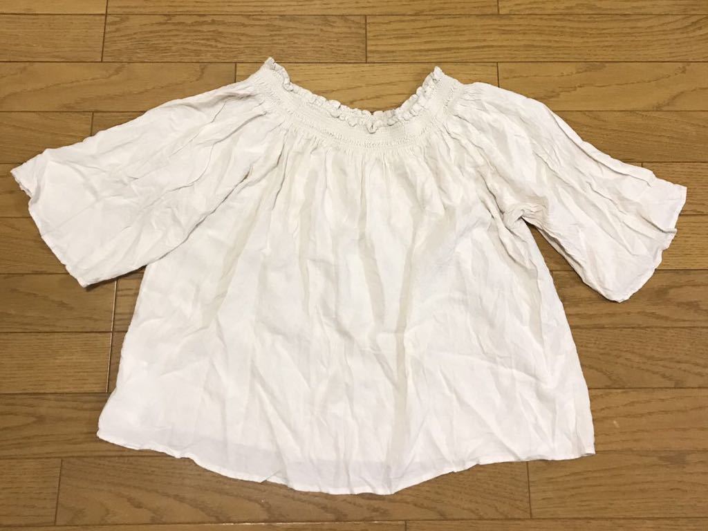 niko and… ニコアンド ライトベージュ オフショルダー 半袖カットソー リネンブレンド サイズ3拍卖