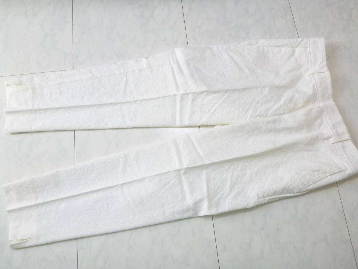 超美品 La ffino ★白 地模様パンツ 7分丈パンツ M拍卖