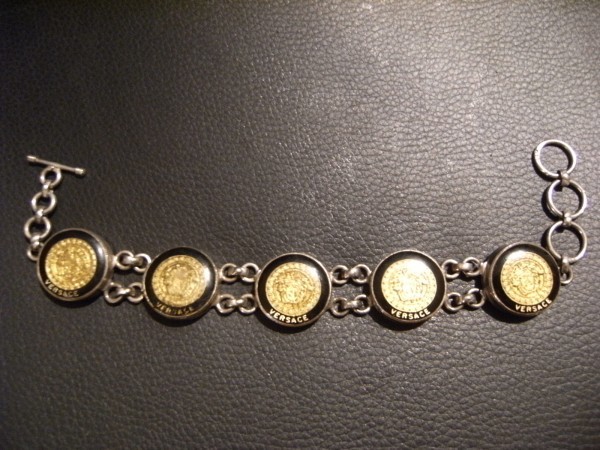廃盤★バブル全盛期★ブランド★ビンテージ★90年代 Gianni Versace ヴェルサーチ ベルサーチ ブレスレット ★メデューサ ディスコ ホスト拍卖