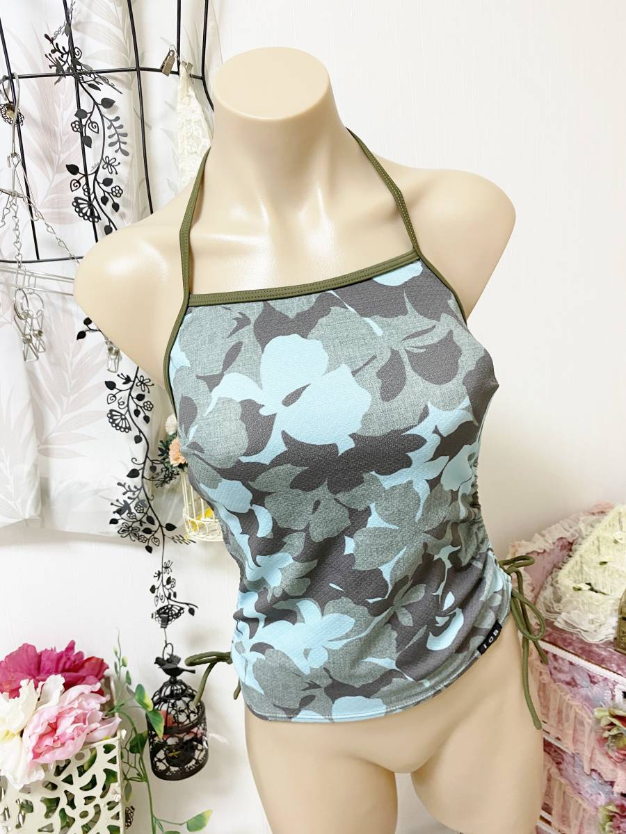 ●レディス水着 9M●ICB◆タンキニ水着の上衣のみ/カモフラ風花柄拍卖