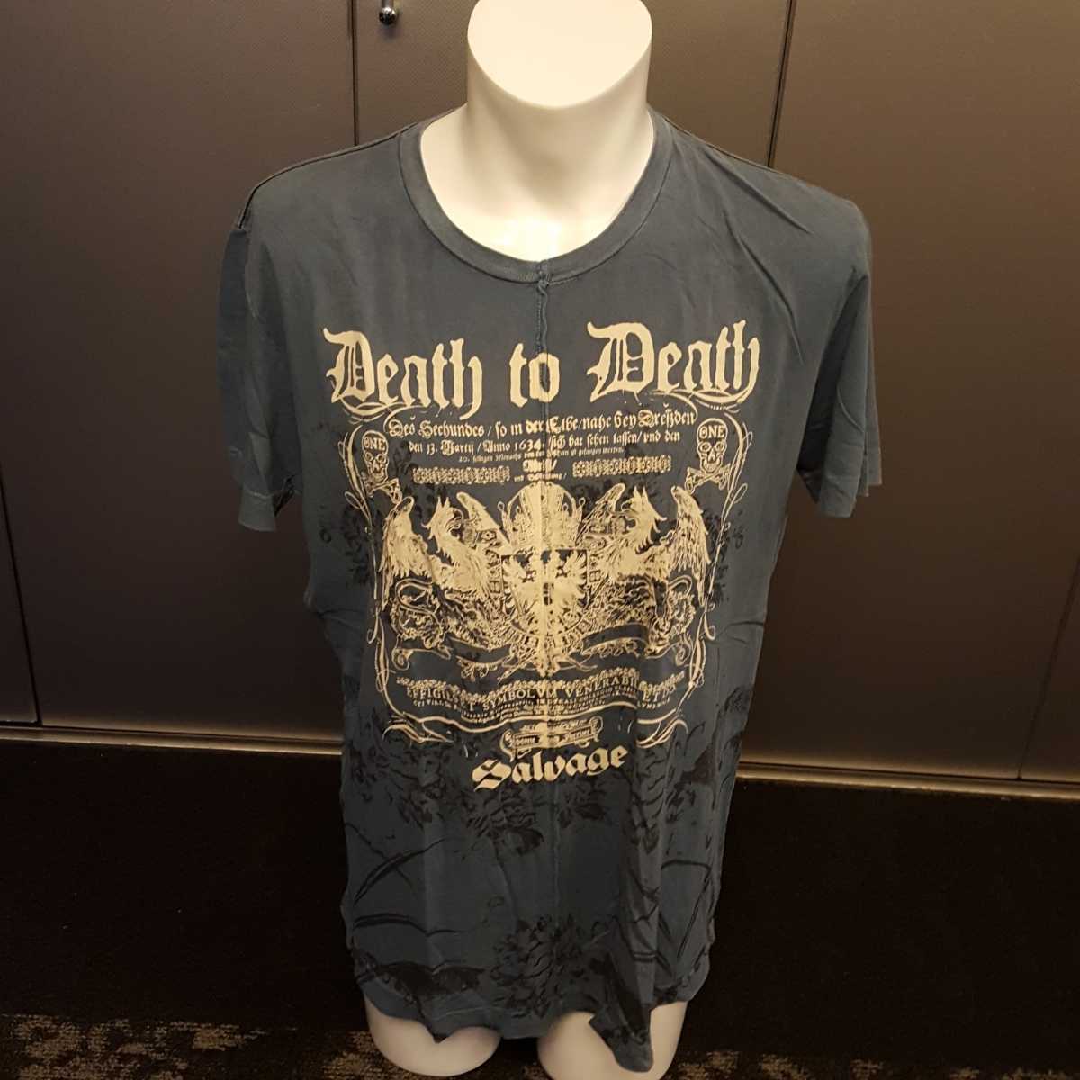 ★【美品】Salvage 半袖Tシャツ XLサイズ 青系 トップス プリント拍卖