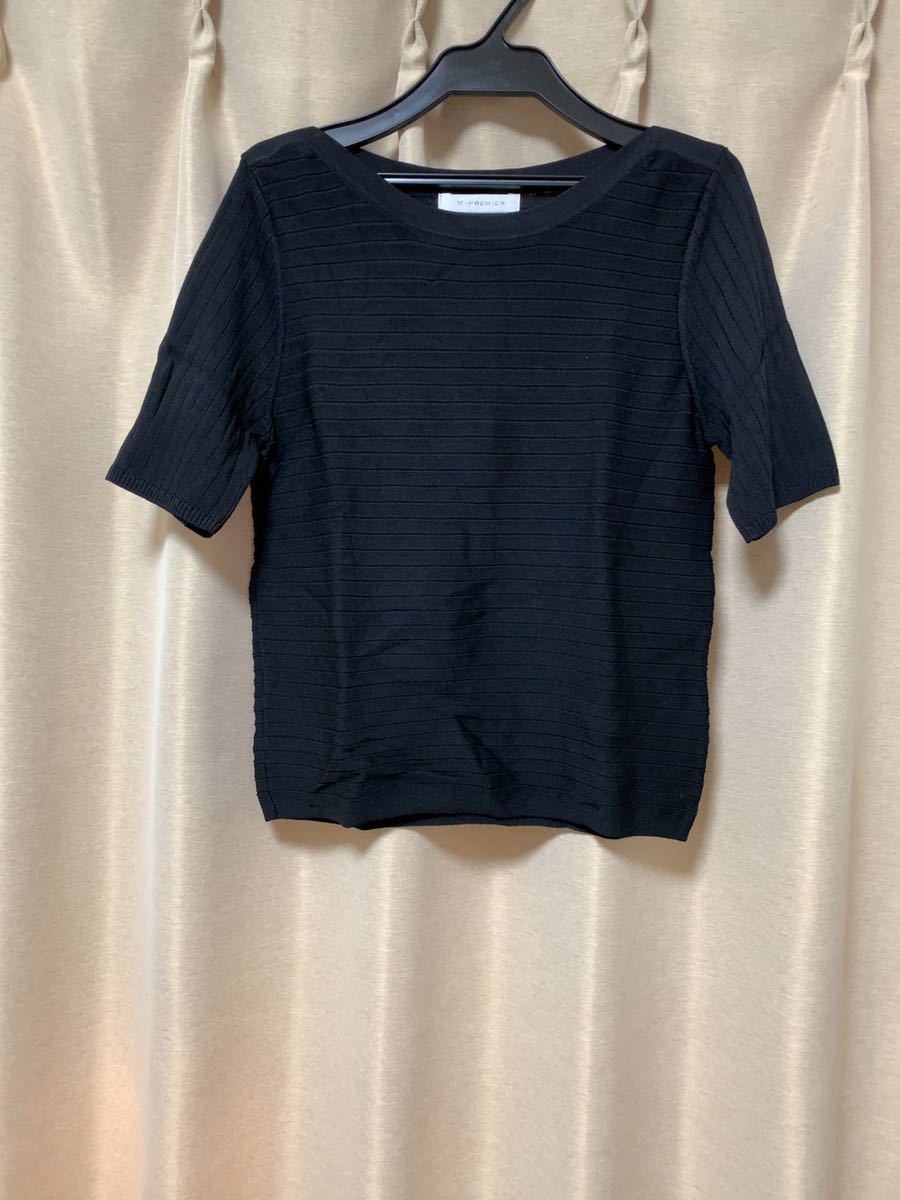 ☆M-PREMIER半袖ボートネックニット☆拍卖