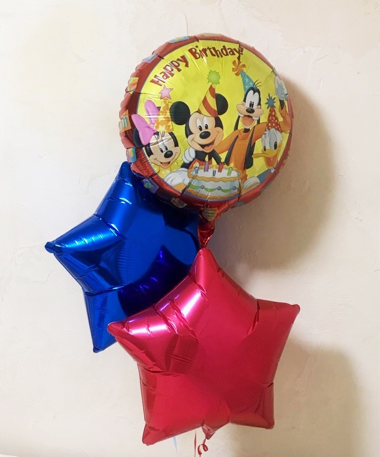 ディズニー バースデー バルーン 星 ブルー レッド ヘリウム 風船 ミッキー 赤 青 高性能拍卖