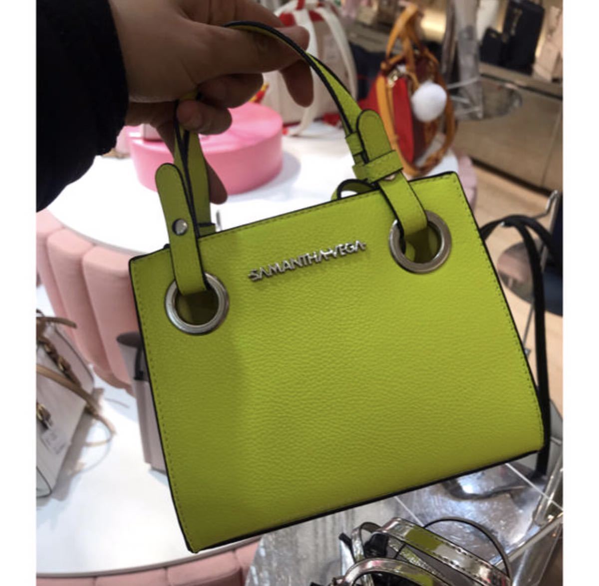 サマンサヴェガ ミニコーブ バッグ ノベルティ 黄色 ハンドバッグ ショルダーバッグ拍卖