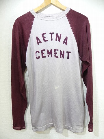 レア 雰囲気系 40s ビンテージ NEW ERA 裾タグ AETNA CEMENT アスレチック ジャージ ツートン ラグランスリーブ Tシャツ ロンT M位 20s 30s拍卖