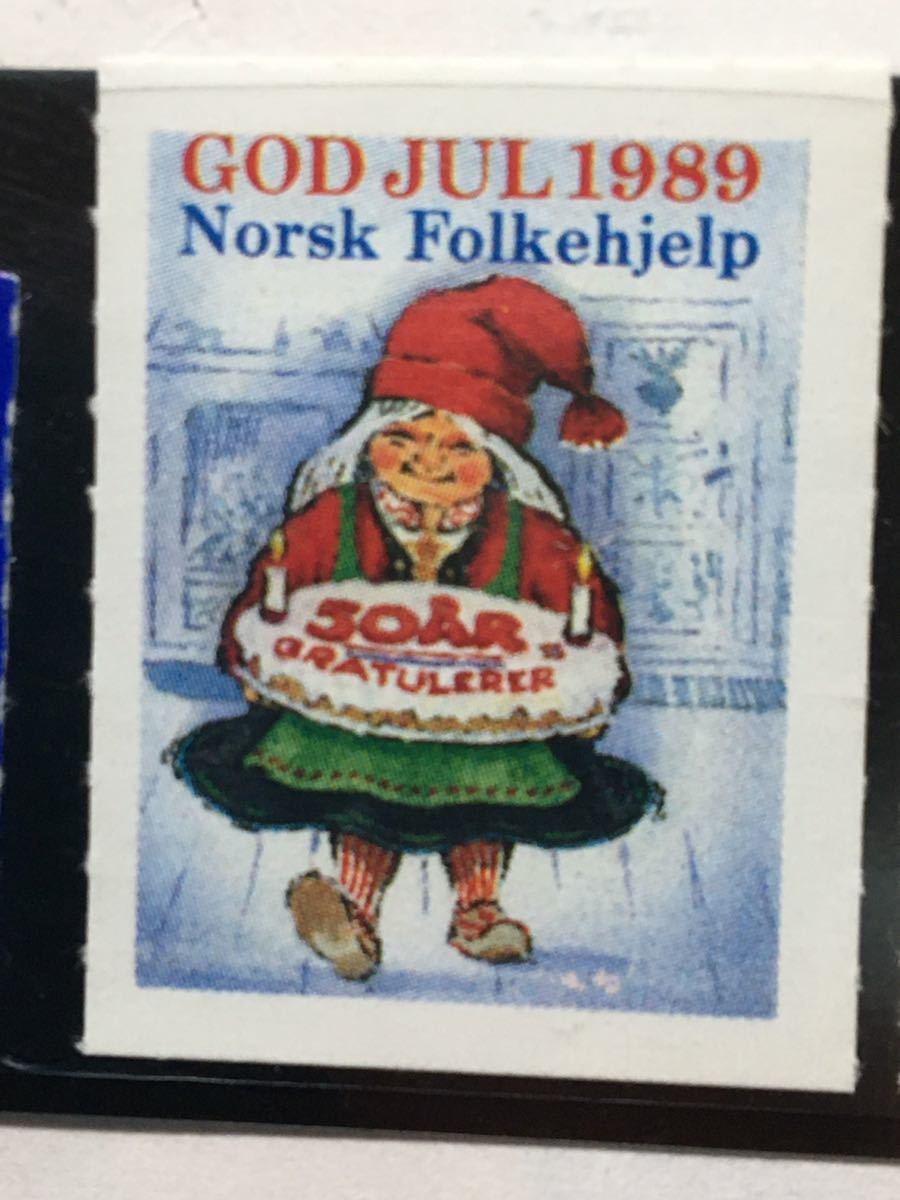 切手:クリスマスシール/ノルウェー*NORSK FOLKEHJELP*1989年*拍卖