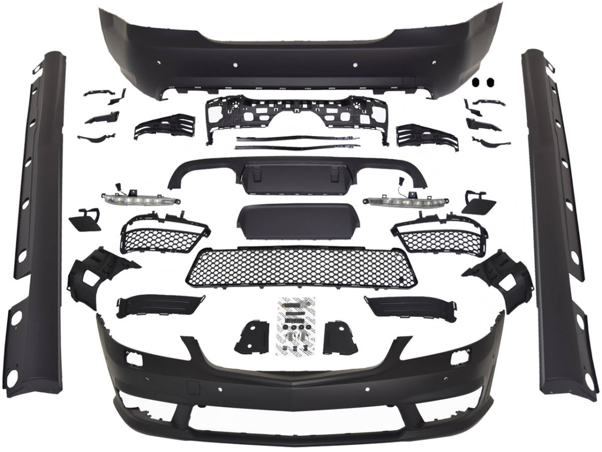 W221 フロントバンパー デイライト サイドステップ ロング リアバンパー 前期 S65type メルセデス ベンツ Sクラス 国内発送 即納 エアロ拍卖