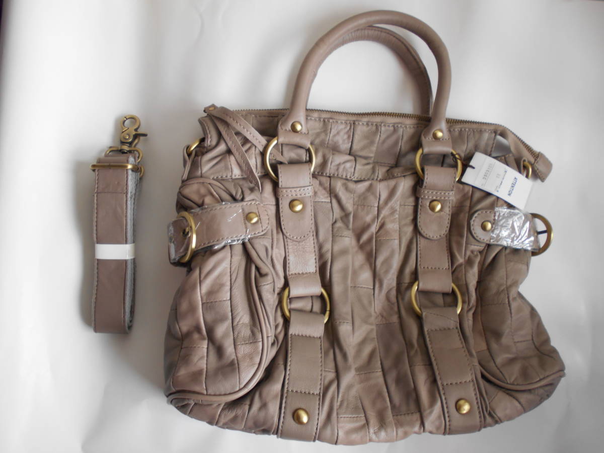 【未使用・タグ付き】Anti-Forme アンチフォルム◆トートバッグ◆2WAY◆羊革◆カーキ拍卖