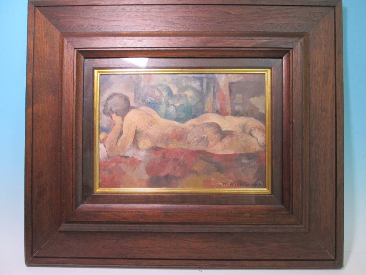 ☆ヨーロッパ現代絵画 ヴェルナ・ヴィシニョフスキー画『後ろ姿』油彩 3号 真作保証拍卖