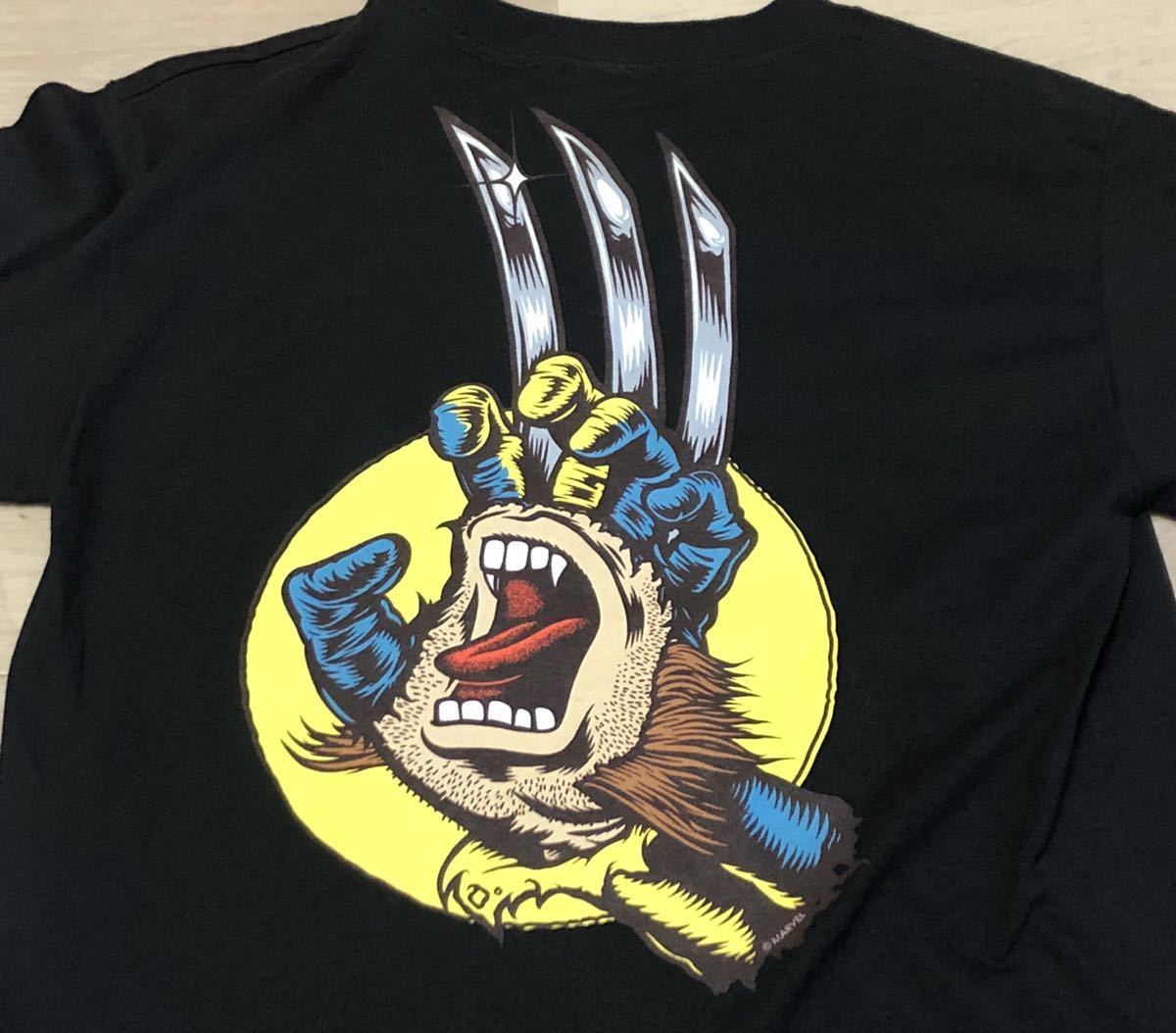 希少 入手困難 新品 SANTACRUZ サンタクルーズ x MARVEL マーベルコミックス コラボ ウルヴァリン Tシャツ 黒 ブラック Mサイズ拍卖