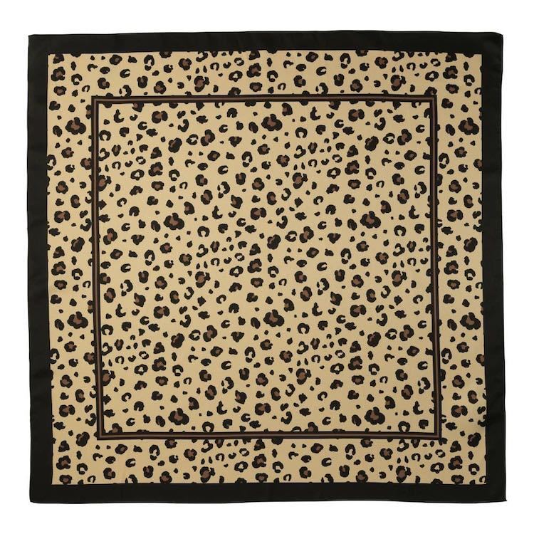 GU/ジーユー レオパードプリントスカーフ ベージュ ブラウン 茶色拍卖