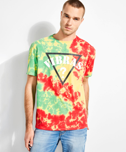 ステッカー3枚付き★新品★GUESS★J BALVIN OVERSIZED TIE-DYE LOGO TEE★タイダイ染め Tシャツ★ゲス J. バルヴィン拍卖