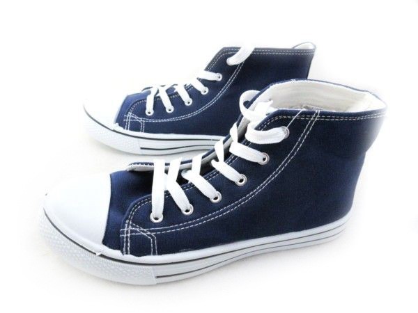 1円~2330-095新品AAAミッドカット/レースアップスニーカー24㌢NAVY♂拍卖