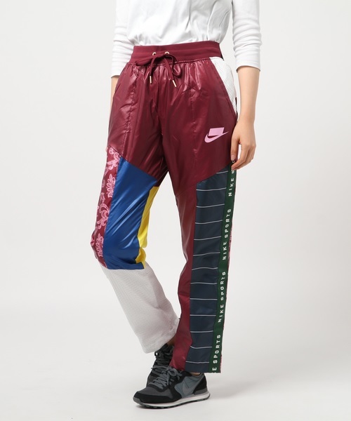 NIKE NSW ウィメンズ ウーブン パンツ ペーズリー 赤 S ナイキ スポーツウェア ナイロン メッシュ ズボン マルチカラー AR2941-667拍卖
