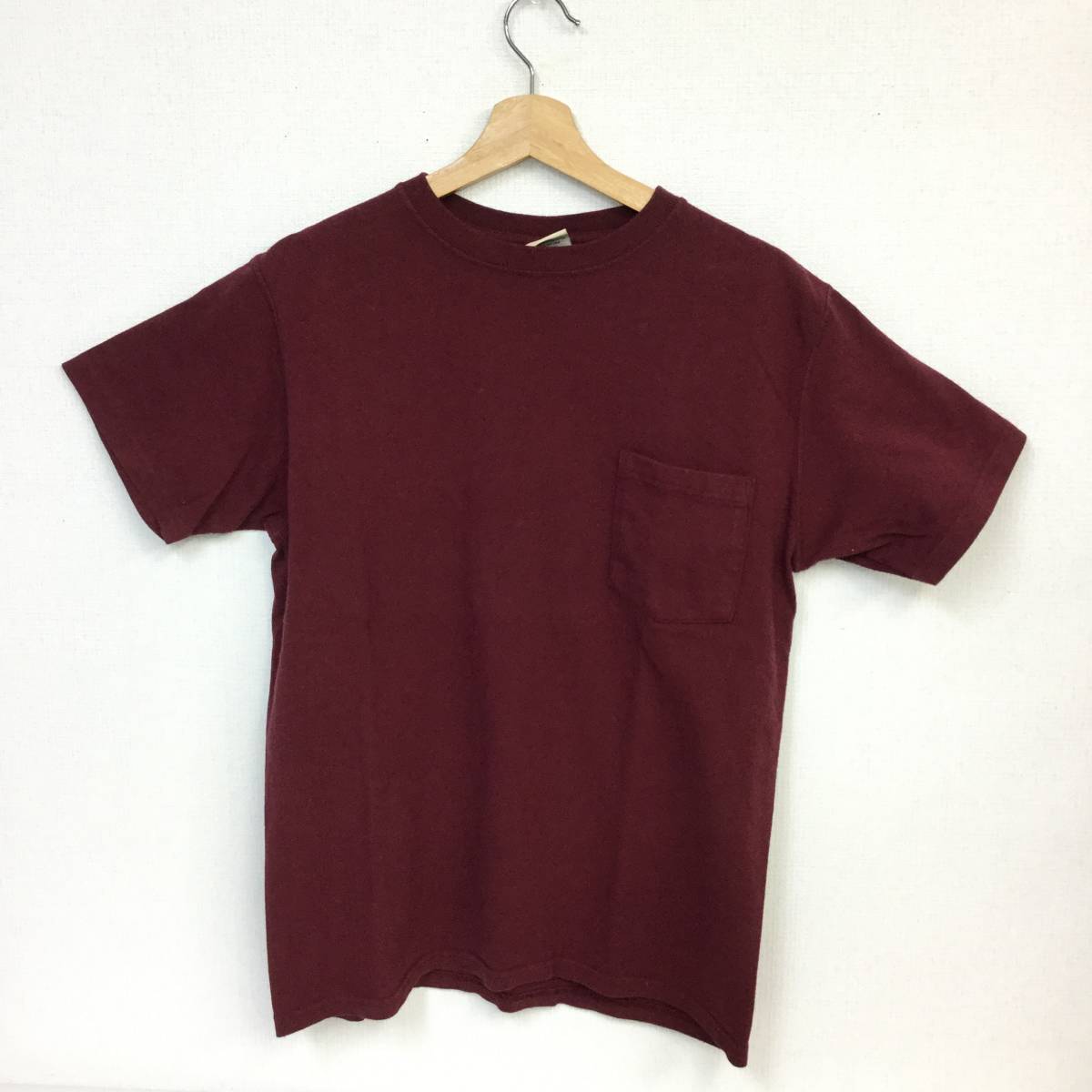 USA製 グッドウェア ポケットTシャツ マルーン Mサイズ拍卖