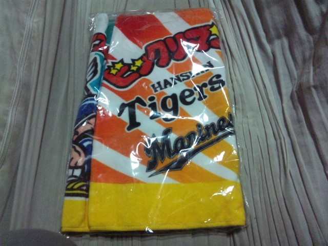 【ヤハ-新品】ロッテ×阪神タイガース ビックリマンコラボフェイスタオル 金本ヘラクライスト&掛布ロココ拍卖