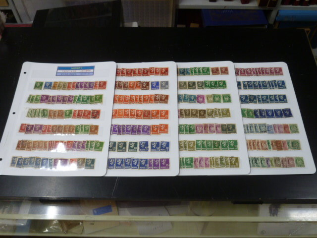 20LH P №E ノルウェー切手 1922-40年 SC#100-202Aの内 5シリーズ 計360枚+ 4リーフ 使用済拍卖