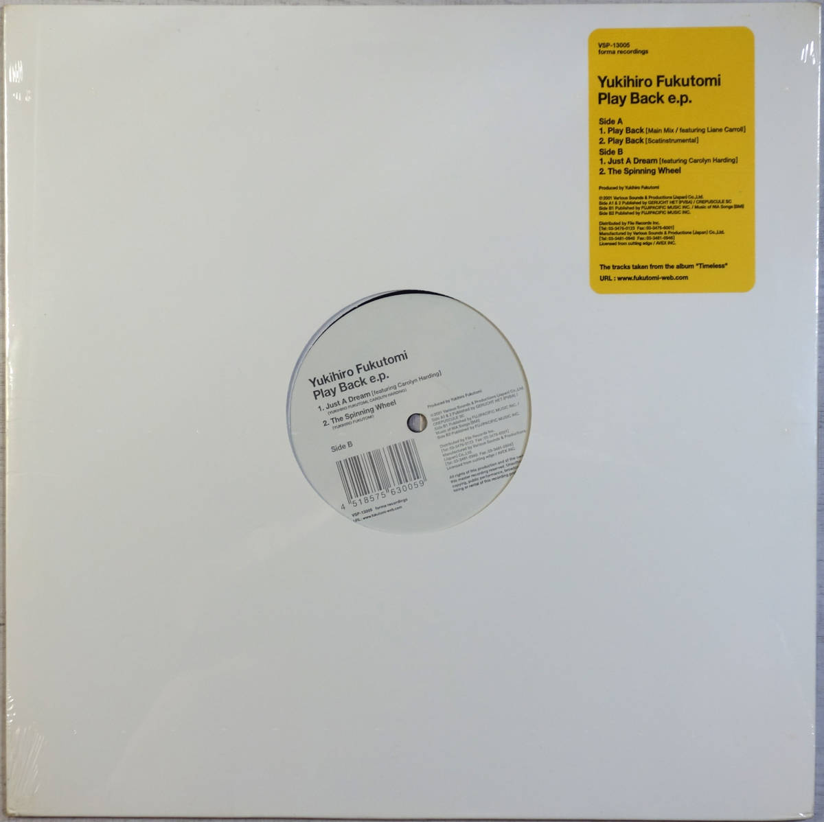 ◆YUKIHIRO FUKUTOMI/PLAY BACK E.P. (JPN 12/Sealed) -福富幸宏, Carolyn Harding拍卖