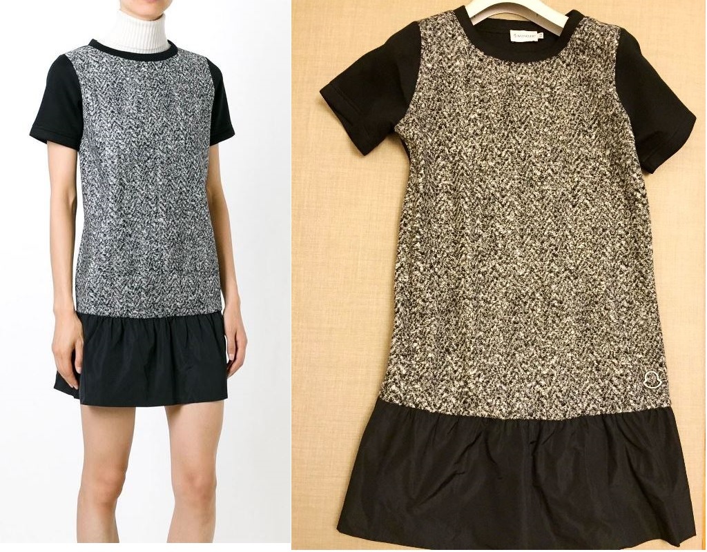 完売本物新品MONCLER モンクレール 異素材ワンピースXSおまけ付拍卖