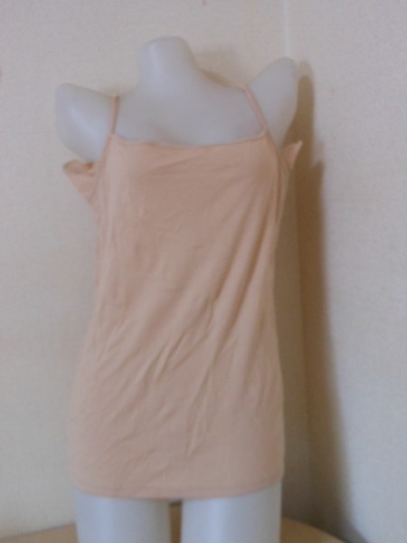 ☆彡★汗取り付き★コットン100☆キャミソール ベージュ LL 0913拍卖